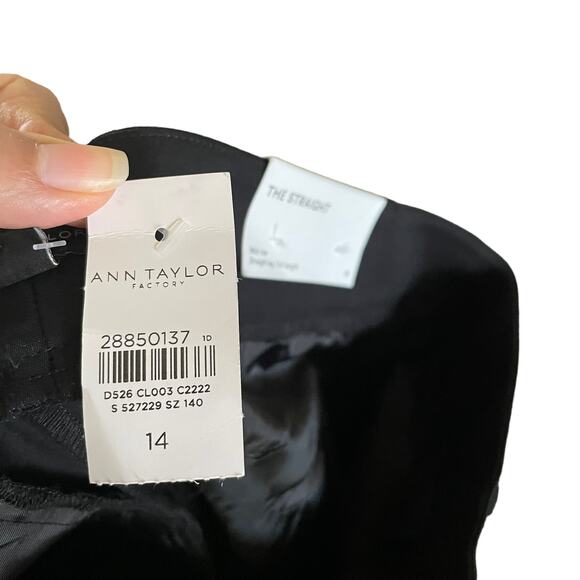 NEW Ann Taylor LOFT Mid Rise Straight Leg Full Length Black Work Office Pants - Picture 10 of 12
